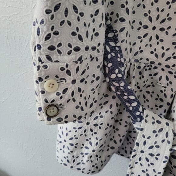 Anthropologie Eyelet Print Peplum Trench Coat - Picture 5 of 7